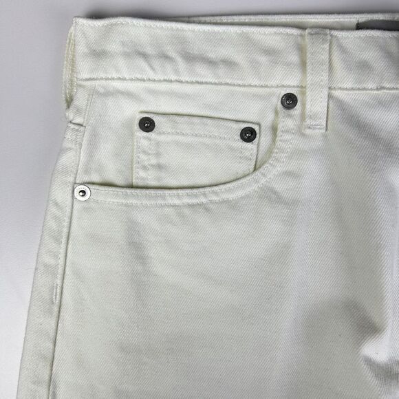 Everlane Women's Cream Cotton Zip Fly Casual A-Line Mini Denim Skirt Size 28 - Picture 3 of 5